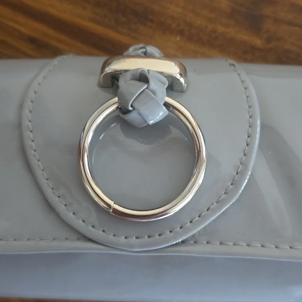 Bijoux Terner |Womens Vintage Gray Clutch Shoulder Bag Silver Chain Neutral